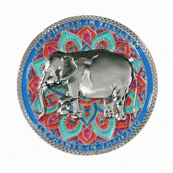 Elephants in Thailand Coin card image