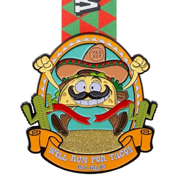 Will Run for Tacos Medal card image