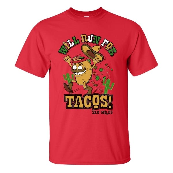 Will Run for Tacos Shirt - Male card image