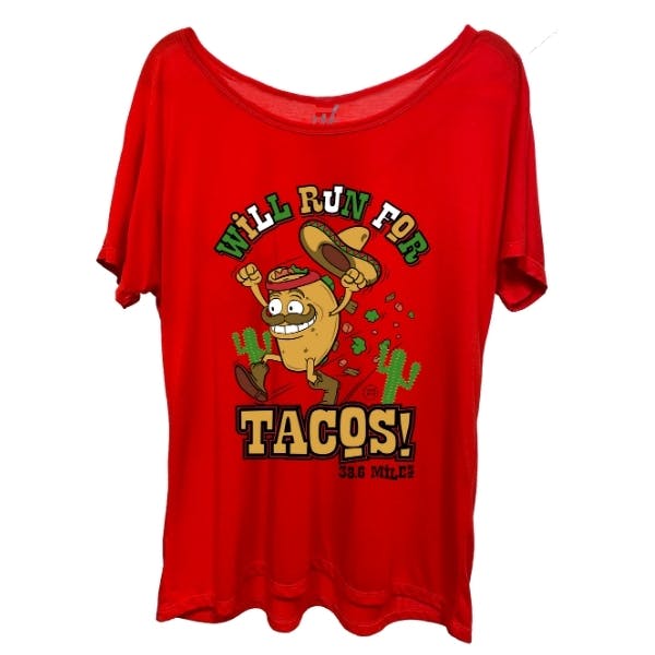 Will Run for Tacos Shirt - Female card image