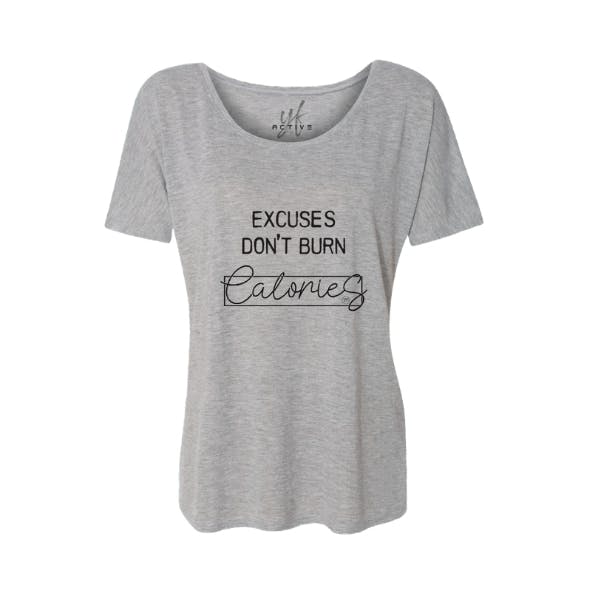 YF Active Excuses Don't Burn Calories Slouchy Tee card image